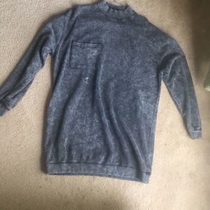 Black acid wash sweater dress